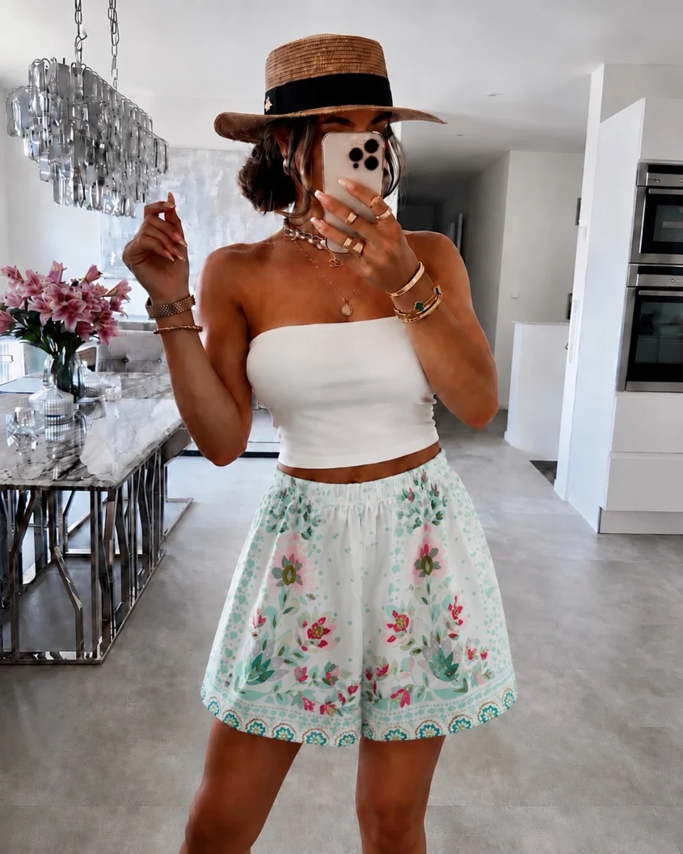 Tropické boho-chic šortky Tahiti