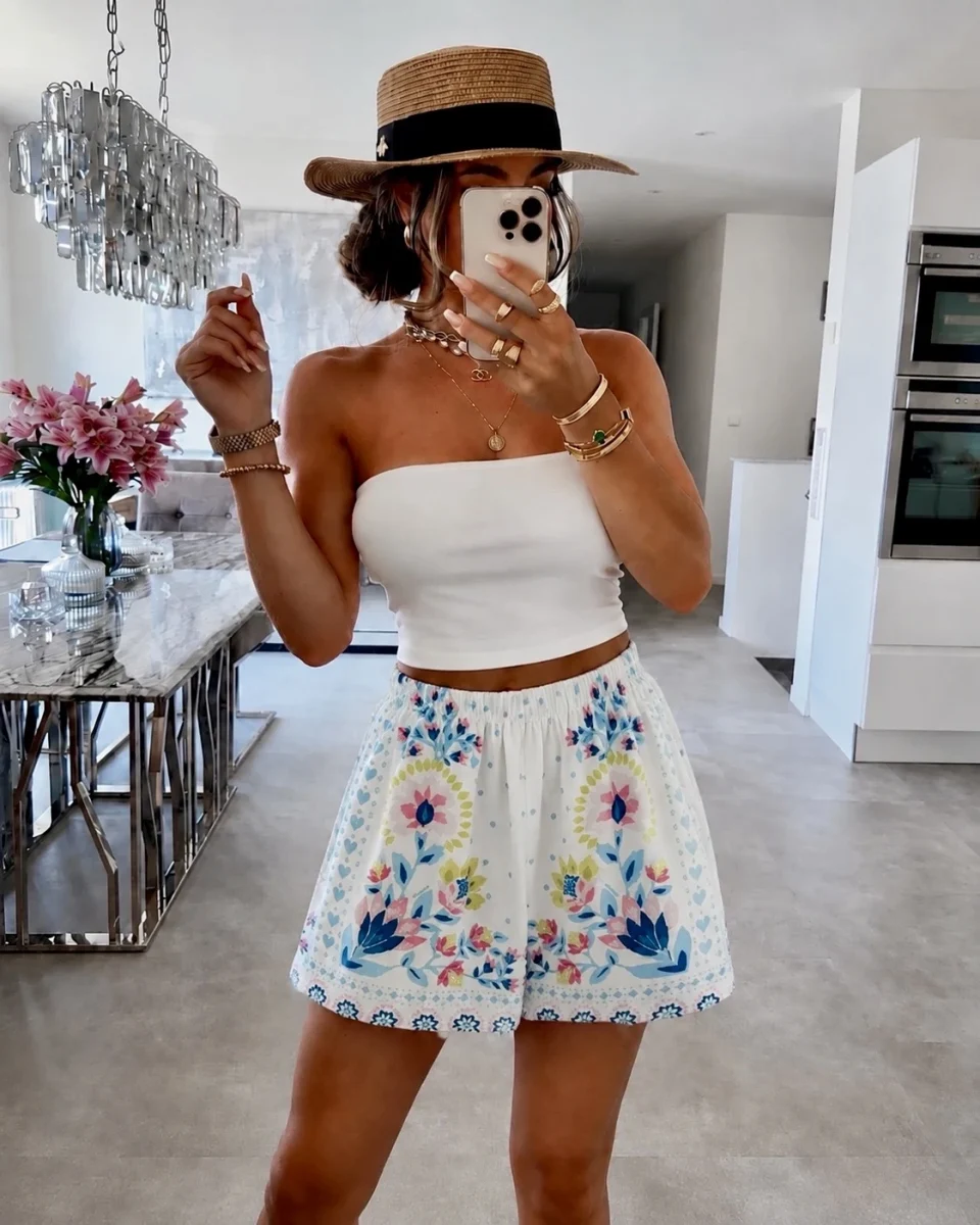 Tropické boho-chic šortky Tahiti