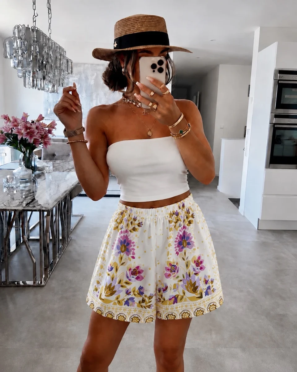 Tropické boho-chic šortky Tahiti
